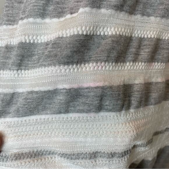 H&M Heather Gray & White Striped Long Sleeve Blouse Size L - Picture 7 of 7